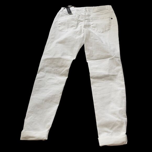 Tahari Jamie Mr Roll Cuff Skinny White Pants Sz 6/28 - Picture 2 of 16